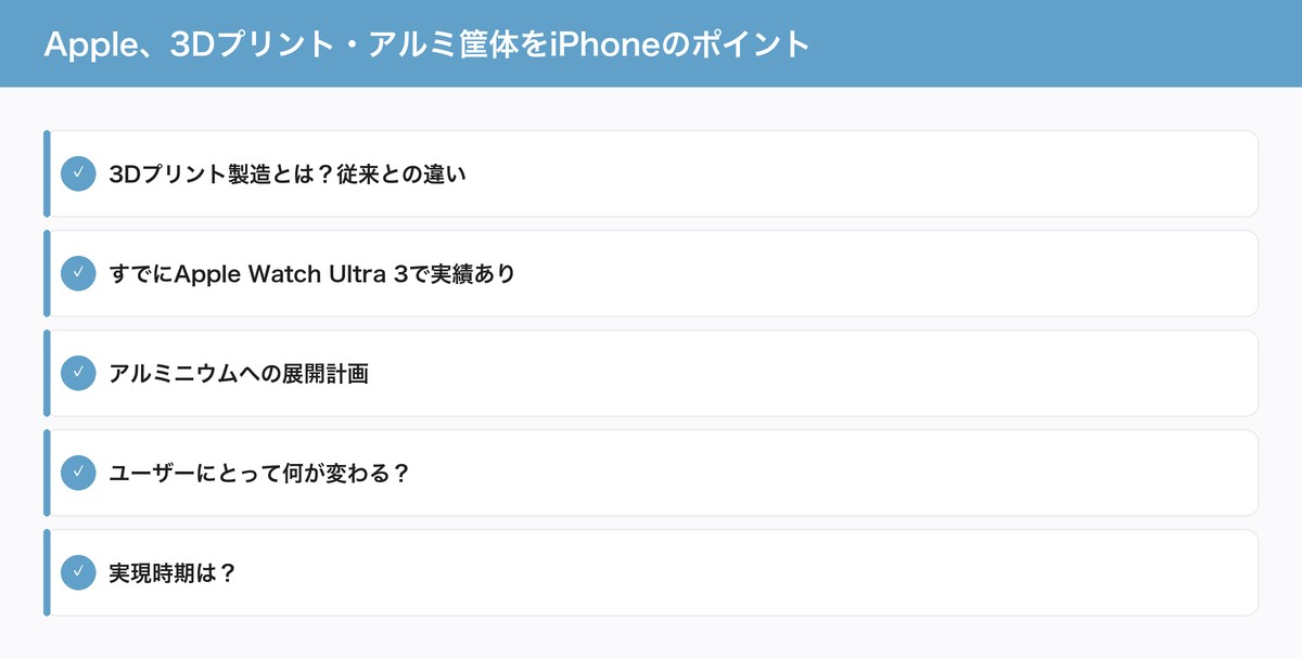 Apple、3Dプリント・アルミ筐体をiPhoneのポイント
