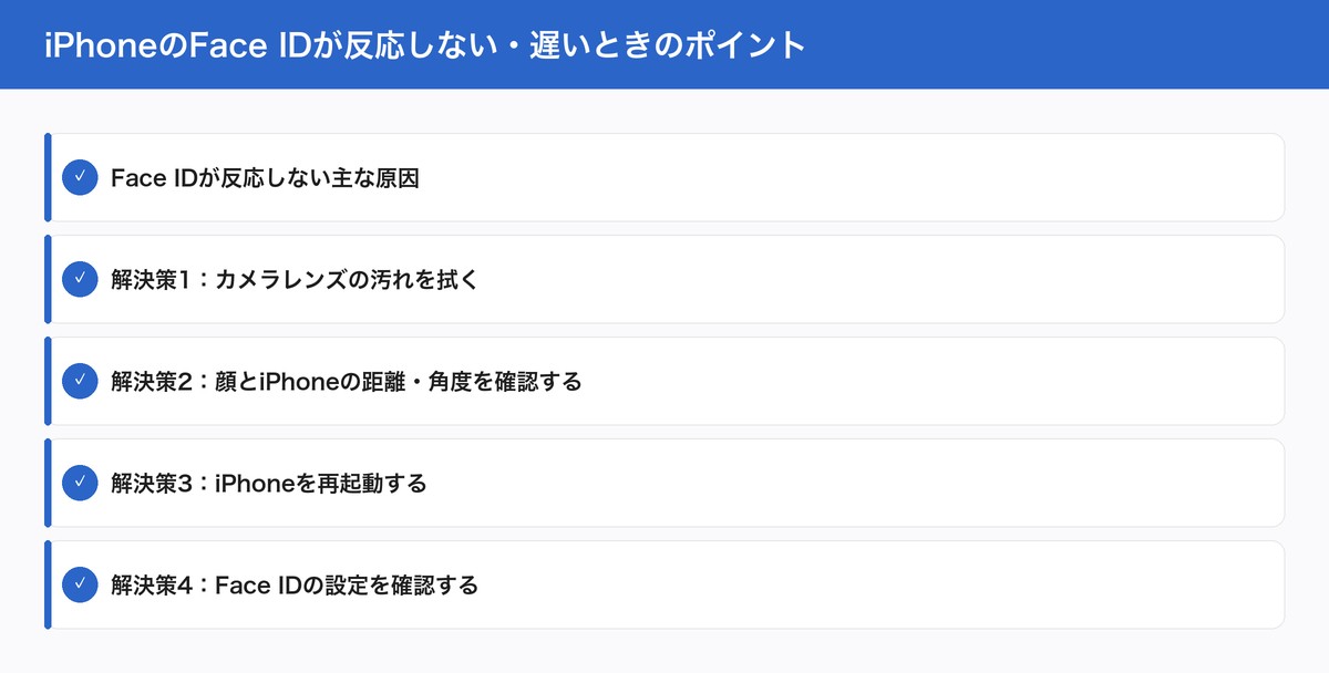 iPhoneのFace IDが反応しない・遅いときのポイント
