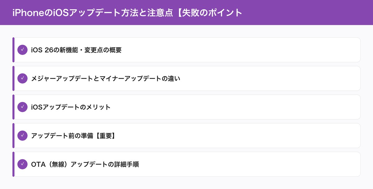 iPhoneのiOSアップデート方法と注意点【失敗のポイント