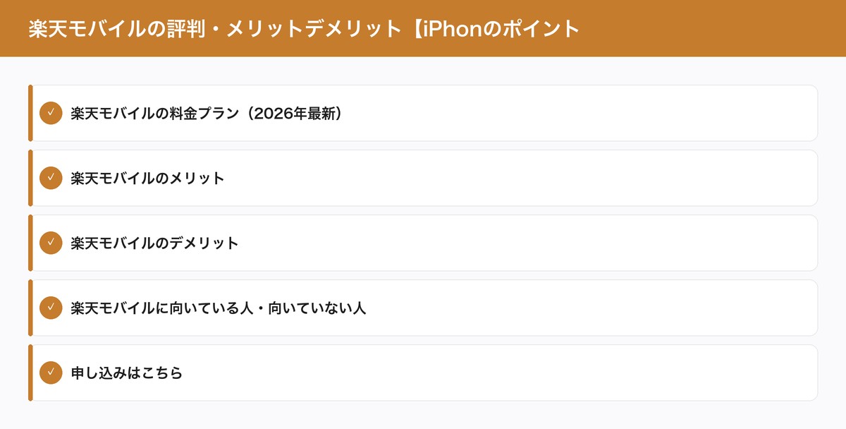 楽天モバイルの評判・メリットデメリット【iPhonのポイント