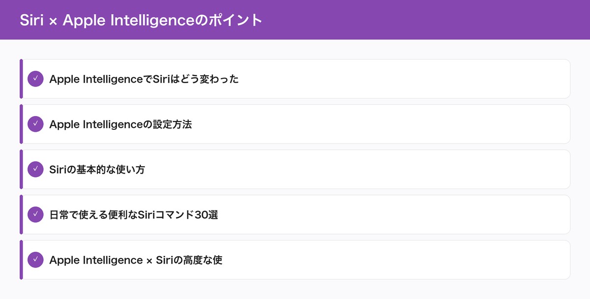 Siri × Apple Intelligenceのポイント